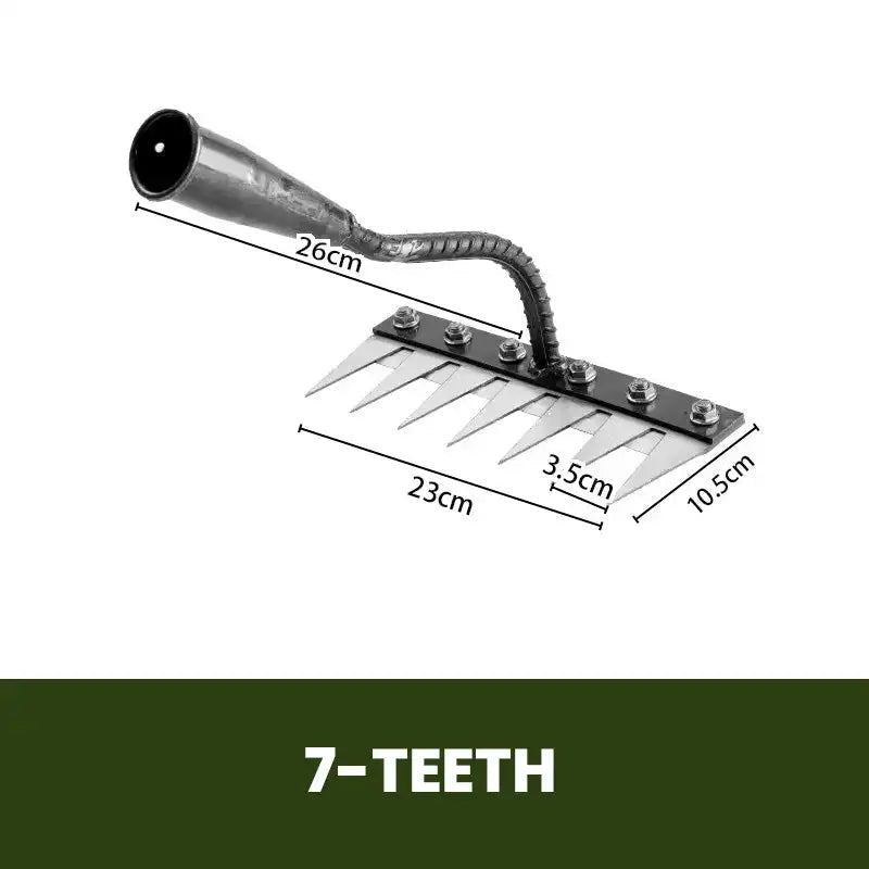 Premium Manganese Steel Garden Rake™ – Heavy-Duty Landscaping Tool for Soil, Gravel & Leaves