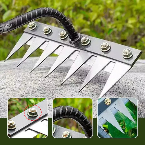 Premium Manganese Steel Garden Rake™ – Heavy-Duty Landscaping Tool for Soil, Gravel & Leaves