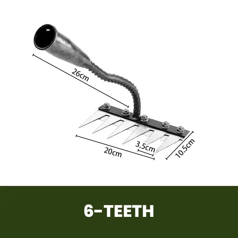 Premium Manganese Steel Garden Rake™ – Heavy-Duty Landscaping Tool for Soil, Gravel & Leaves