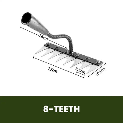Premium Manganese Steel Garden Rake™ – Heavy-Duty Landscaping Tool for Soil, Gravel & Leaves